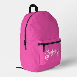 Modernes, Personalisiertes Monogramm mit Hot Pink  Bedruckter Rucksack