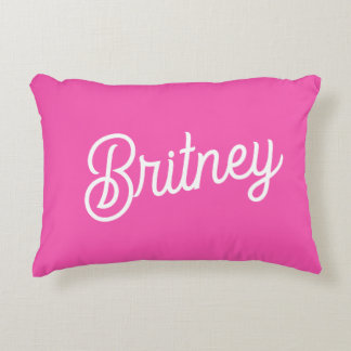 Modernes, Personalisiertes Monogramm mit Hot Pink  Dekokissen