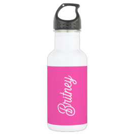 Modernes, Personalisiertes Monogramm mit Hot Pink  Edelstahlflasche