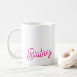 Modernes, Personalisiertes Monogramm mit Hot Pink  Kaffeetasse