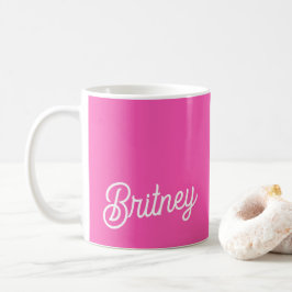 Modernes, Personalisiertes Monogramm mit Hot Pink  Kaffeetasse