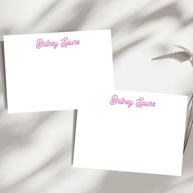 Modernes, Personalisiertes Monogramm mit Hot Pink  Mitteilungskarte (Von Creator hochgeladen)