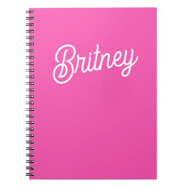 Modernes, Personalisiertes Monogramm mit Hot Pink  Notizblock (Vorderseite)