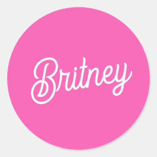 Modernes, Personalisiertes Monogramm mit Hot Pink  Runder Aufkleber