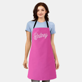 Modernes, Personalisiertes Monogramm mit Hot Pink  Schürze