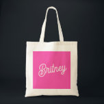 Modernes, Personalisiertes Monogramm mit Hot Pink  Tragetasche<br><div class="desc">Die Personalisierte Monogram und Name Tote Bag in Modern Hot Pink präsentieren sich als stilvolles Accessoire für jeden Anlass. Diese Tasche zeichnet sich durch ein auffallendes, heiß rosa Design aus, personalisiert mit Ihrem Monogramm und Namen für eine einzigartige Touch. Ideal für den täglichen Gebrauch, Shopping oder als schicke Carry-all für...</div>