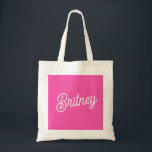 Modernes, Personalisiertes Monogramm mit Hot Pink  Tragetasche<br><div class="desc">Die Personalisierte Monogram und Name Tote Bag in Modern Hot Pink präsentieren sich als stilvolles Accessoire für jeden Anlass. Diese Tasche zeichnet sich durch ein auffallendes, heiß rosa Design aus, personalisiert mit Ihrem Monogramm und Namen für eine einzigartige Touch. Ideal für den täglichen Gebrauch, Shopping oder als schicke Carry-all für...</div>