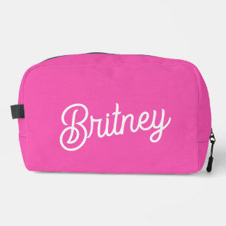 Modernes, Personalisiertes Monogramm mit Hot Pink Waschbeutel