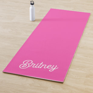 Modernes, Personalisiertes Monogramm mit Hot Pink Yogamatte