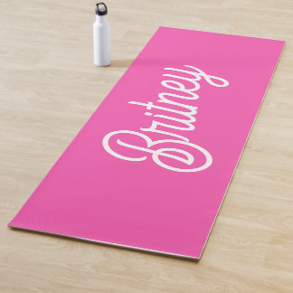 Modernes, Personalisiertes Monogramm mit Hot Pink Yogamatte