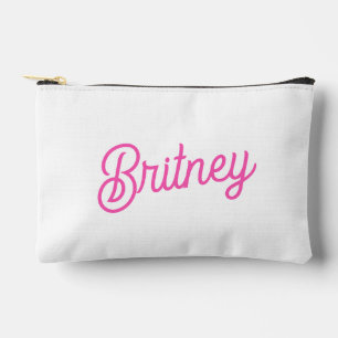 Modernes, Personalisiertes Monogramm mit Hot Pink  Zubehörtasche