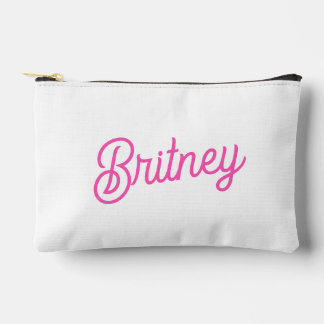 Modernes, Personalisiertes Monogramm mit Hot Pink  Zubehörtasche