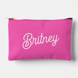 Modernes, Personalisiertes Monogramm mit Hot Pink  Zubehörtasche