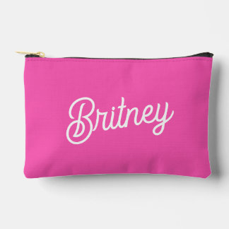 Modernes, Personalisiertes Monogramm mit Hot Pink  Zubehörtasche