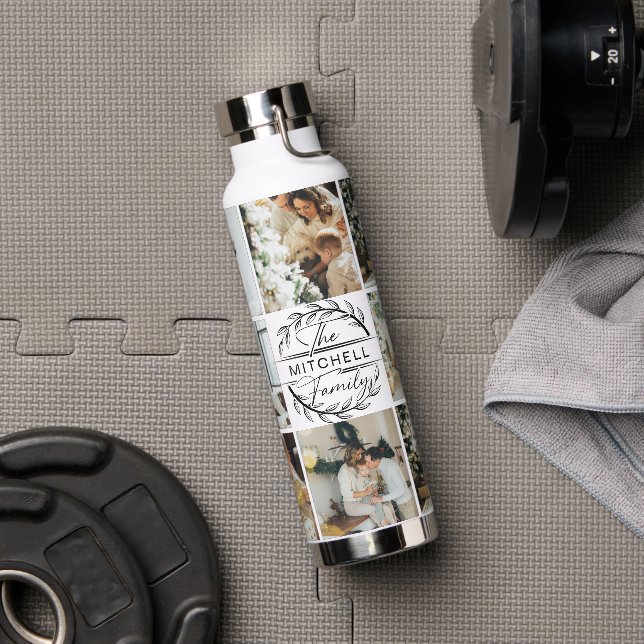 Modernes, Personalisiertes Monogramm- und Fotoleit Trinkflasche (Fitnessstudio)