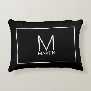 Modernes Personalisiertes Monogramm und Name Akzen Dekokissen