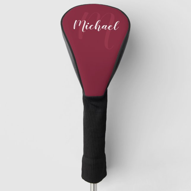 Modernes Personalisiertes Monogramm und Name Burgu Golf Headcover (Vorderseite)