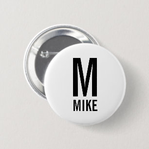 Modernes Personalisiertes Monogramm und Name Button