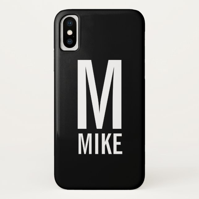 Modernes Personalisiertes Monogramm und Name Case-Mate iPhone Hülle (Rückseite)