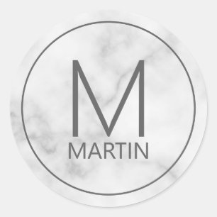 Modernes Personalisiertes Monogramm und Name Class Runder Aufkleber