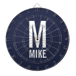Modernes Personalisiertes Monogramm und Name Dartscheibe