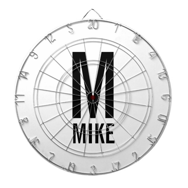 Modernes Personalisiertes Monogramm und Name Dartscheibe (vorne)