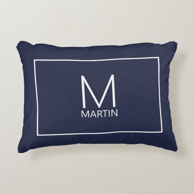 Modernes Personalisiertes Monogramm und Name Dekokissen (Vorderseite)