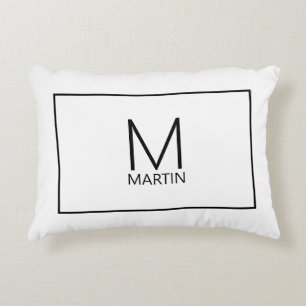 Modernes Personalisiertes Monogramm und Name Dekokissen