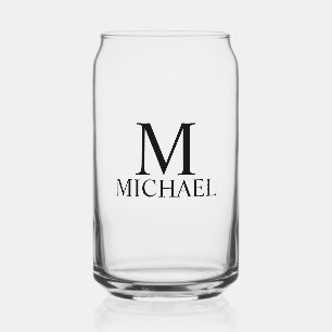 Modernes Personalisiertes Monogramm und Name Dosenglas
