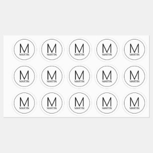 Modernes Personalisiertes Monogramm und Name Etiketten
