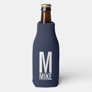 Modernes Personalisiertes Monogramm und Name Flaschenkühler