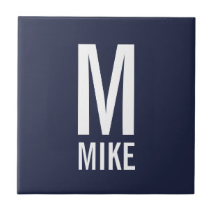 Modernes Personalisiertes Monogramm und Name Fliese