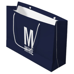 Modernes Personalisiertes Monogramm und Name Große Geschenktüte
