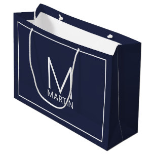 Modernes Personalisiertes Monogramm und Name Große Geschenktüte