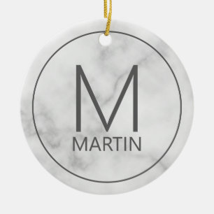 Modernes Personalisiertes Monogramm und Name Keramik Ornament