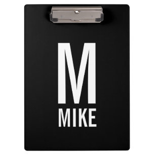 Modernes Personalisiertes Monogramm und Name Klemmbrett