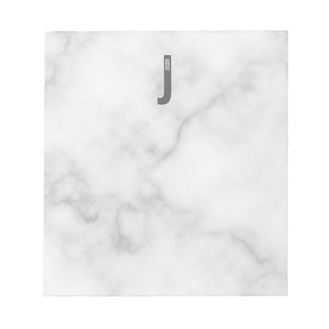 Modernes, Personalisiertes Monogramm und Name Note Notizblock (Vorderseite)