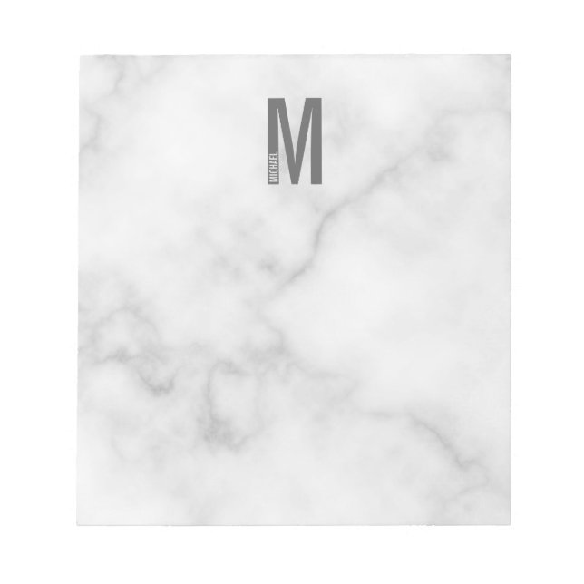 Modernes, Personalisiertes Monogramm und Name Note Notizblock (Vorderseite)