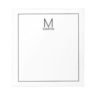 Modernes Personalisiertes Monogramm und Name Notep Notizblock