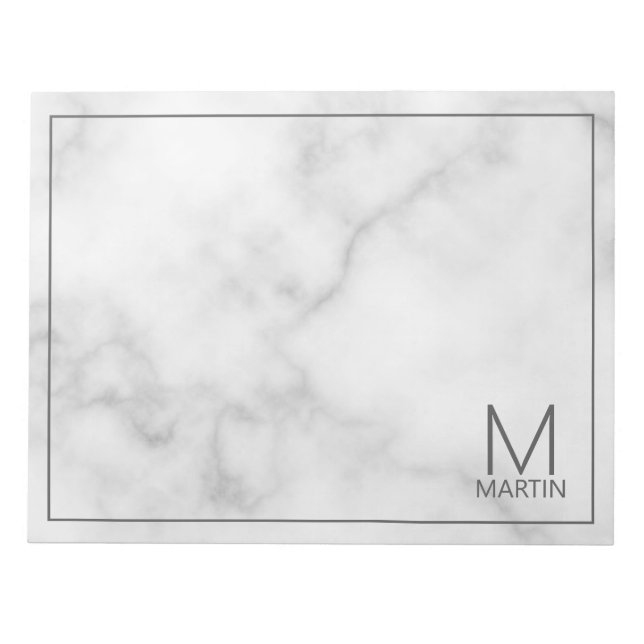 Modernes Personalisiertes Monogramm und Name Notep Notizblock (Vorderseite)