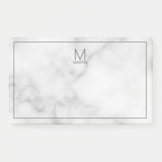 Modernes Personalisiertes Monogramm und Name Notep Post-it Klebezettel (Vorderseite)