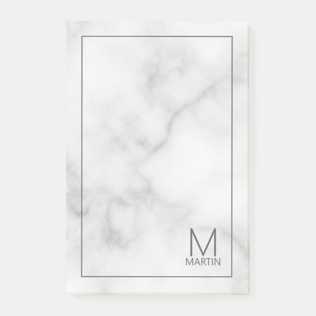 Modernes Personalisiertes Monogramm und Name Notep Post-it Klebezettel (Vorderseite)