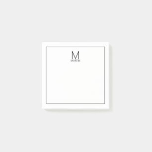 Modernes Personalisiertes Monogramm und Name Notep Post-it Klebezettel