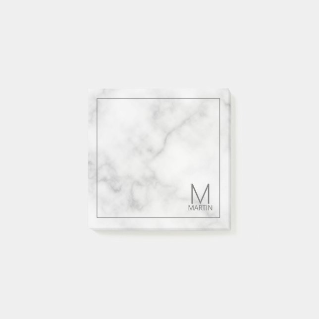 Modernes Personalisiertes Monogramm und Name Notep Post-it Klebezettel (Vorderseite)