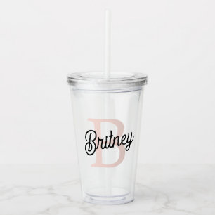 Modernes Personalisiertes Monogramm und Name Paste Acryltrinkbecher