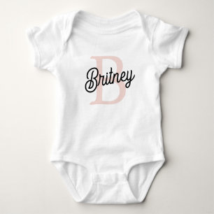 Modernes Personalisiertes Monogramm und Name Paste Baby Strampler