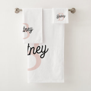 Modernes Personalisiertes Monogramm und Name Paste Badhandtuch Set