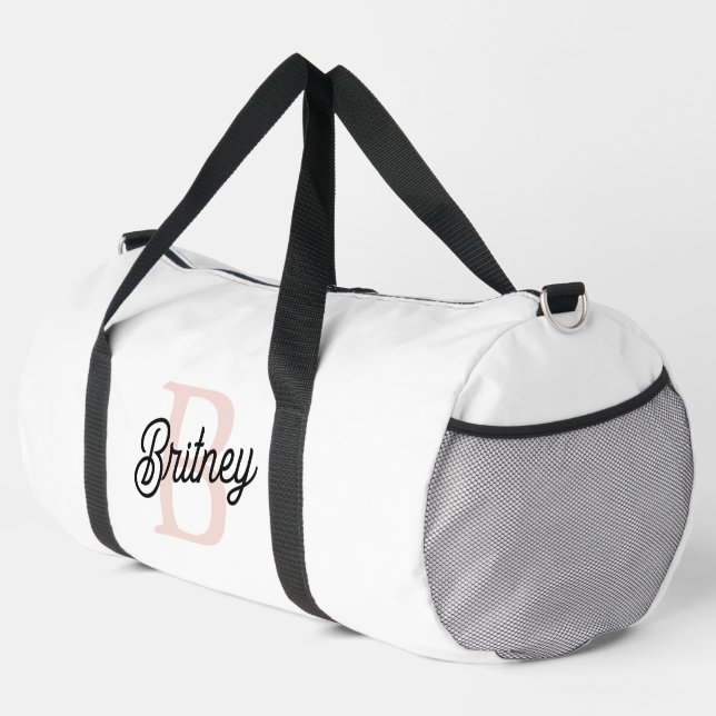 Modernes Personalisiertes Monogramm und Name Paste Duffle Bag (Rechte Ecke)