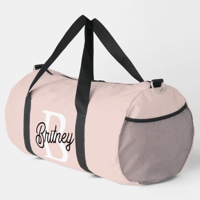 Modernes Personalisiertes Monogramm und Name Paste Duffle Bag (Rechte Ecke)