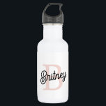 Modernes Personalisiertes Monogramm und Name Paste Edelstahlflasche<br><div class="desc">Die moderne Personalisierte Monogram und Name Pastel Pink Water Flasche, ein stilvolles und praktisches Accessoire für den bleibe von Hydrid unterwegs. Diese Wasserflasche zeichnet sich durch ein modernes Design in weichem Pastellrosa aus, personalisiert mit Ihrer Monogramm und dem Namen für eine individuelle Touch. Ideal für Trainings im Fitnessstudio, Aktivitäten im...</div>
